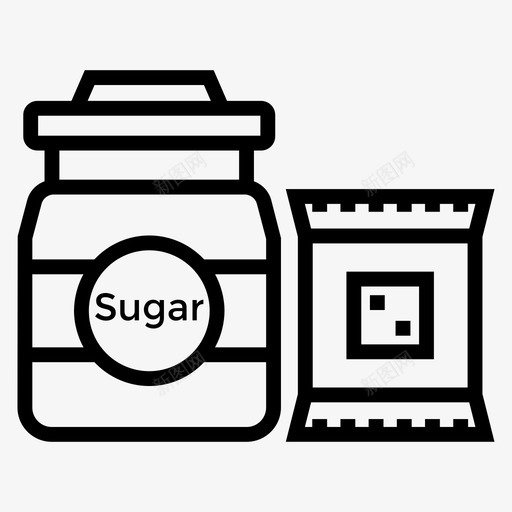 糖罐向量红糖糖瓶图标svg_新图网 https://ixintu.com 咖啡店线向量图标集 甜点 糖瓶 糖罐 糖罐向量 红糖