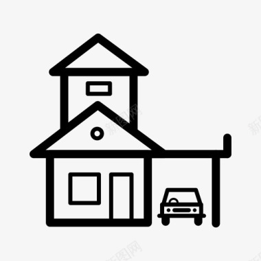 房子建筑物车库图标图标