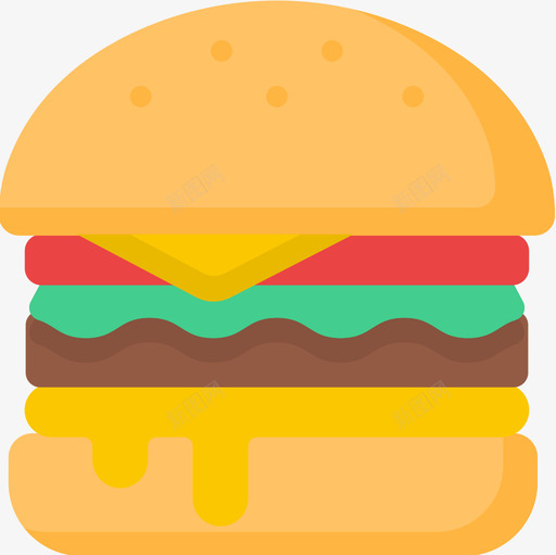 奶酪汉堡快餐70平的图标svg_新图网 https://ixintu.com 奶酪汉堡 平的 快餐70