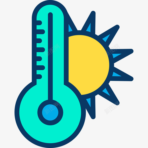 温度计天气191线性颜色图标svg_新图网 https://ixintu.com 天气 温度计 线性 颜色