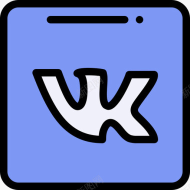 VK社交媒体73线性颜色图标图标