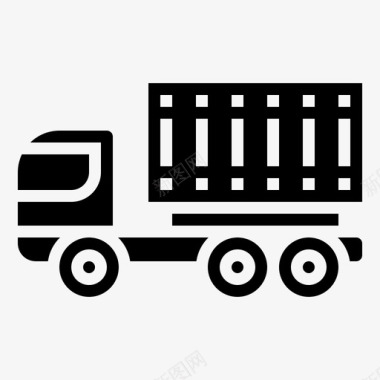 集装箱卡车货物物流图标图标