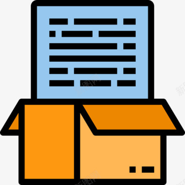 盒文件和文件夹3线颜色图标图标