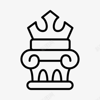 王位国王中世纪图标图标