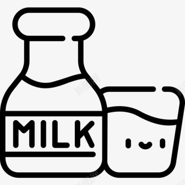 牛奶农业21线性图标图标