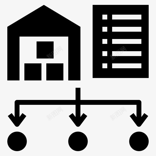 请购单配送订单图标svg_新图网 https://ixintu.com 仓库 包裹 订单 请购单 配送 采购流程图示符