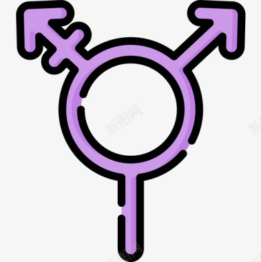 变性性别认同1线性颜色图标图标