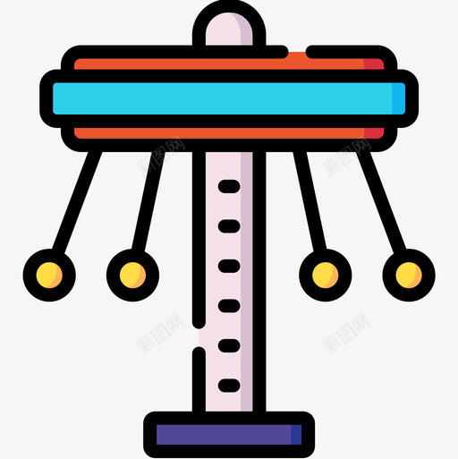 旋转木马游乐园45线性颜色图标svg_新图网 https://ixintu.com 旋转 木马 游乐园 线性 颜色