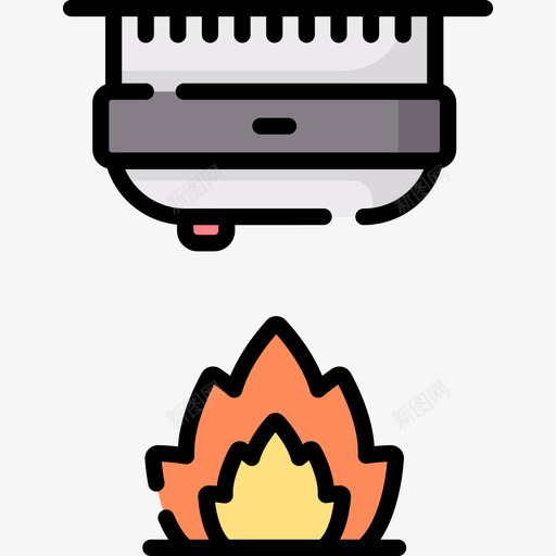 烟雾探测器核7线性颜色图标svg_新图网 https://ixintu.com 探测器 烟雾 线性 颜色