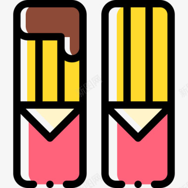 Churros甜点和糖果7颜色省略图标图标