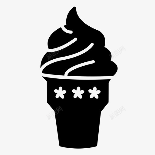 冰淇淋筒海滩食物图标svg_新图网 https://ixintu.com 冰淇淋 图标 实心 度假 海滩 海边 食物