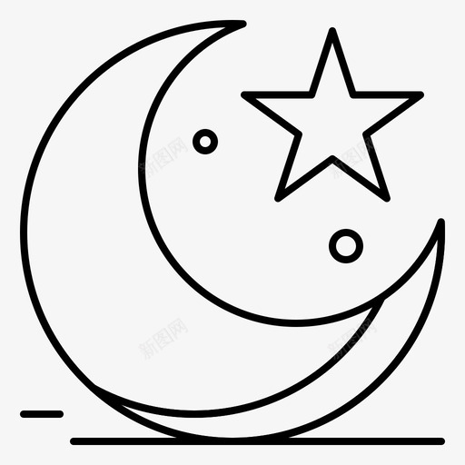 新月庆祝月亮图标svg_新图网 https://ixintu.com 庆祝 开斋节 新月 星星 月亮 穆斯林