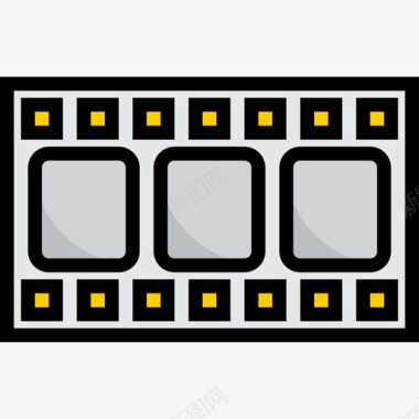 电影电影院74线性彩色图标图标