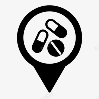 药店位置地图药品图标图标
