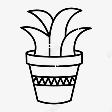 植物芦荟叶图标图标