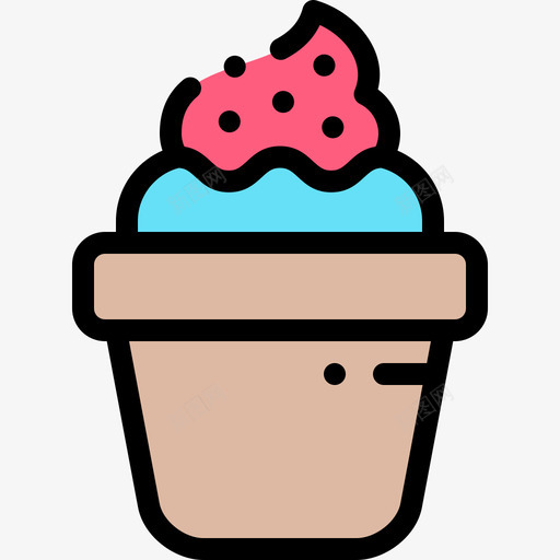 冰淇淋夏季派对27线性颜色图标svg_新图网 https://ixintu.com 冰淇淋 夏季 派对 线性 颜色