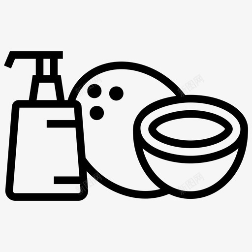 椰子油发油按摩油图标svg_新图网 https://ixintu.com spa 产品 发油 按摩 椰子 美容 美容产品 美容院 院线