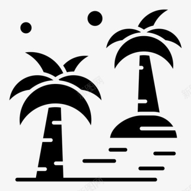 日期槟榔科海滩图标图标