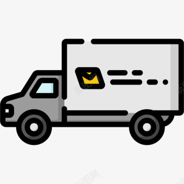 运输卡车车辆和运输12线性颜色图标图标