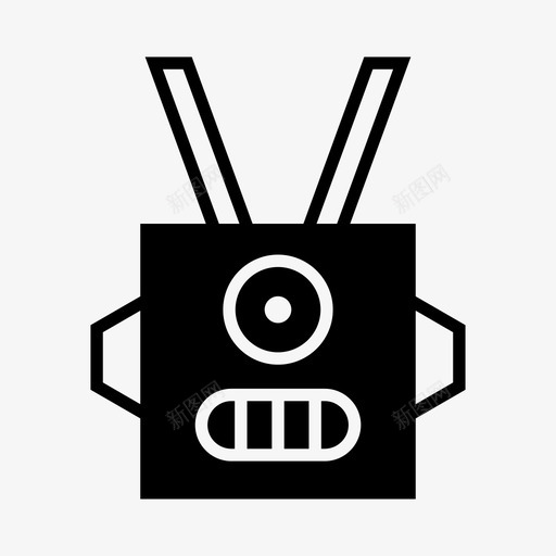 机器人自动化头部图标svg_新图网 https://ixintu.com 头部 机器 机器人 玩具 自动化