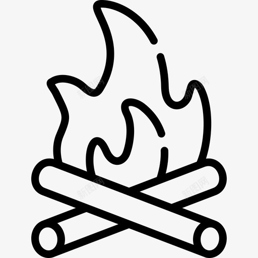 篝火爱好和自由时间11线性图标svg_新图网 https://ixintu.com 时间 爱好 篝火 线性 自由