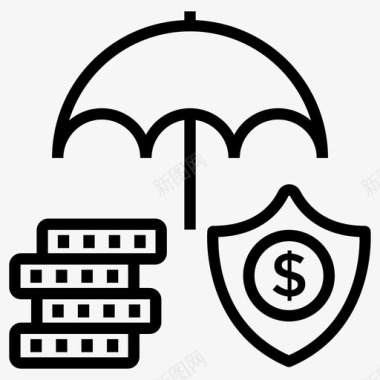 金融保险金融保护金融安全图标图标