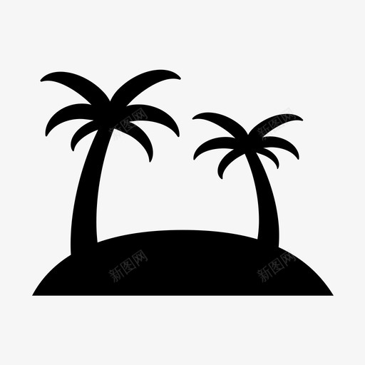 岛棕榈度假图标svg_新图网 https://ixintu.com 岛 度假 棕榈