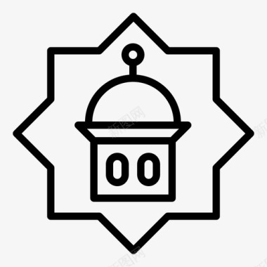 清真寺伊斯兰教星星图标图标