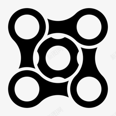 圆连接环绕对称图标图标