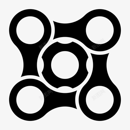 圆连接环绕对称图标svg_新图网 https://ixintu.com 圆相互作用和元素 圆连接 对称 环绕