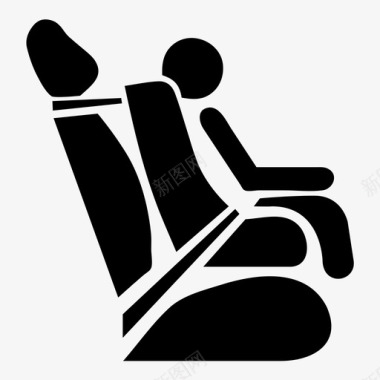 儿童安全气囊汽车椅子图标图标