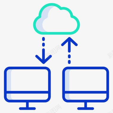 云网站服务器和主机5轮廓颜色图标图标
