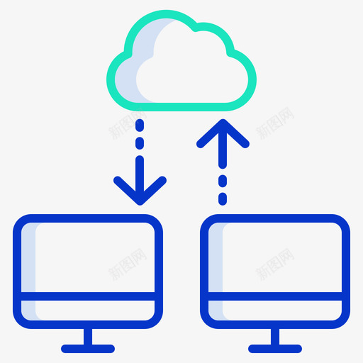 云网站服务器和主机5轮廓颜色图标svg_新图网 https://ixintu.com 主机 服务器 网站 轮廓 颜色