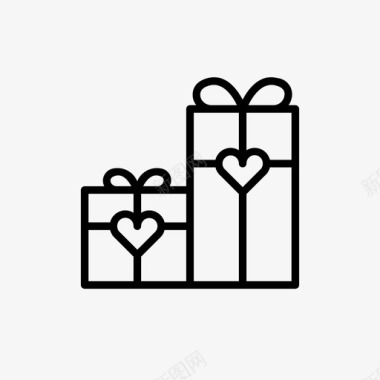 礼物盒子情侣图标图标