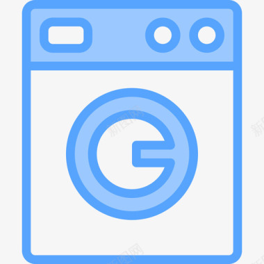 洗衣机家装浴室5蓝色图标图标