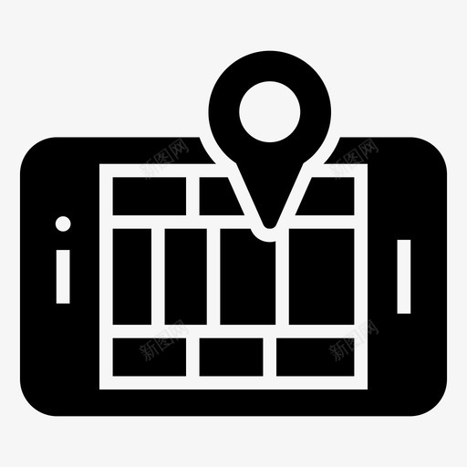 移动定位查找手机地图地图定位图标svg_新图网 https://ixintu.com 图钉 地图 定位 导航 手机 方向 查找 移动 符号 集合