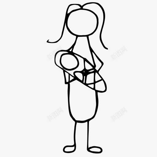 贴身婴儿儿童图标svg_新图网 https://ixintu.com 儿童 女性 婴儿 手绘 贴身