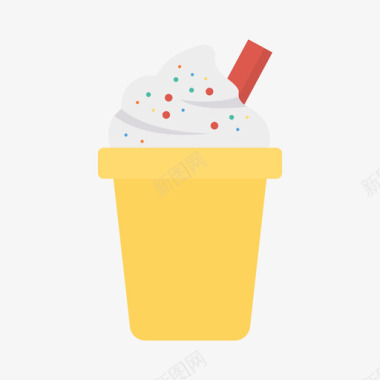 冰淇淋杯食品和饮料29扁平图标图标