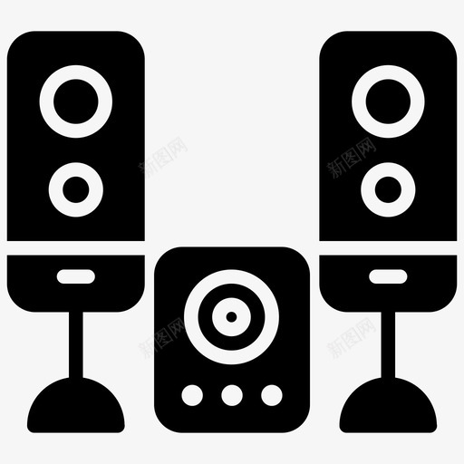 音响系统扬声器音频播放器音乐播放器图标svg_新图网 https://ixintu.com 一组 声音 字形 扬声器 播放器 立体声 系统 设计 音乐 音响 音频