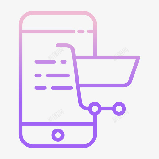 购物车移动应用程序20轮廓渐变图标svg_新图网 https://ixintu.com 应用程序 渐变 移动 购物车 轮廓