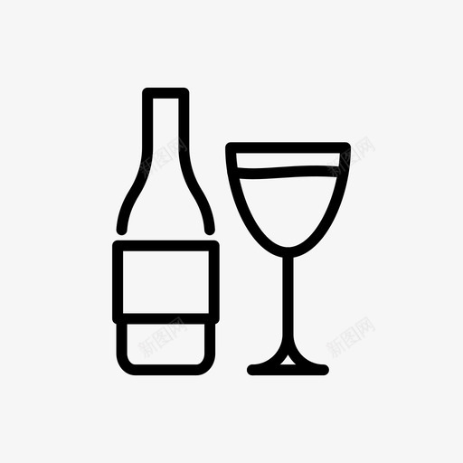 酒瓶子玻璃杯图标svg_新图网 https://ixintu.com 玻璃杯 瓶子 餐馆