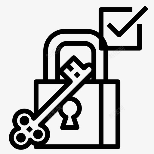 钥匙锁检查标记图标svg_新图网 https://ixintu.com 0319 标记 检查 通过 钥匙