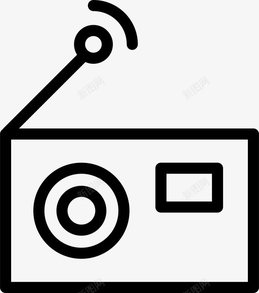 收音机调频音乐图标svg_新图网 https://ixintu.com 声音 接收器 收音机 旧收音机 调频 音乐