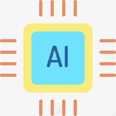 芯片人工智能51扁平图标图标