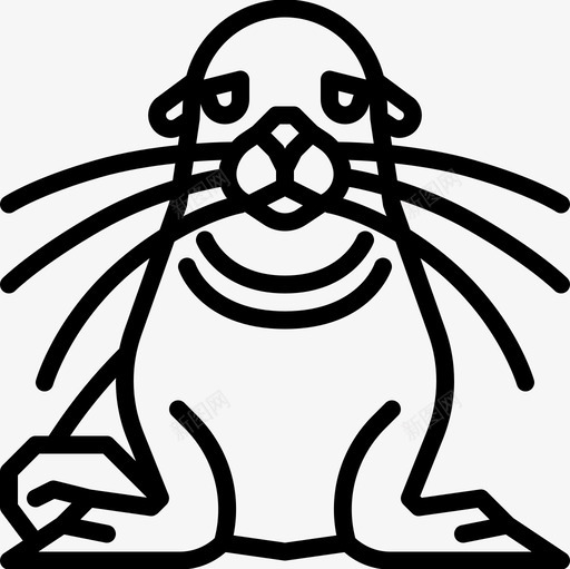 海狮动物18直系图标svg_新图网 https://ixintu.com 动物 海狮 直系