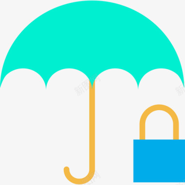 伞网络安全10扁平图标图标