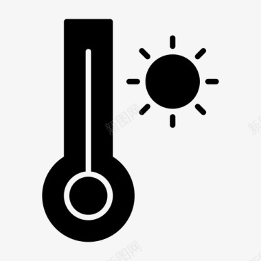 温度计热测量温度图标图标