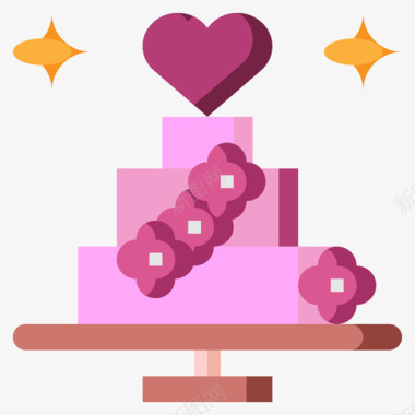 结婚蛋糕爱情和浪漫15平的图标图标
