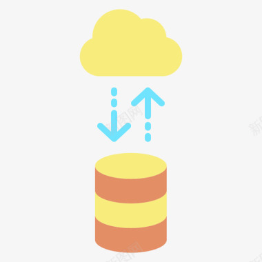 数据库网站服务器和托管3平面图标图标