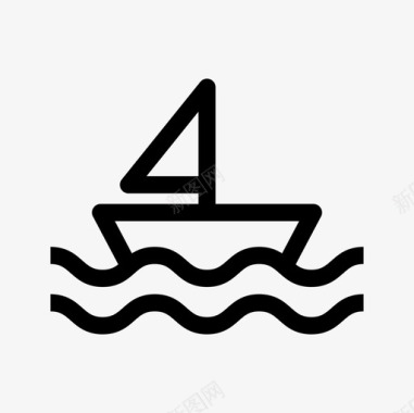 帆船夏季56直线型图标图标